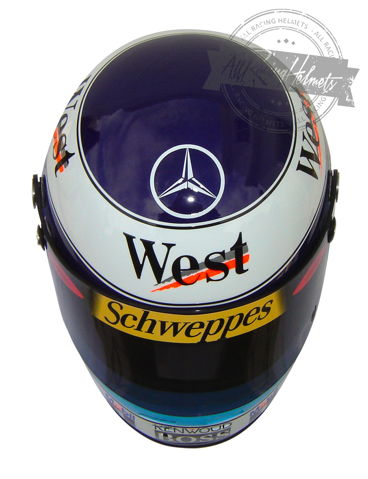 Casco Réplica de F1 de Mika Hakkinen 1998 Escala 1:1