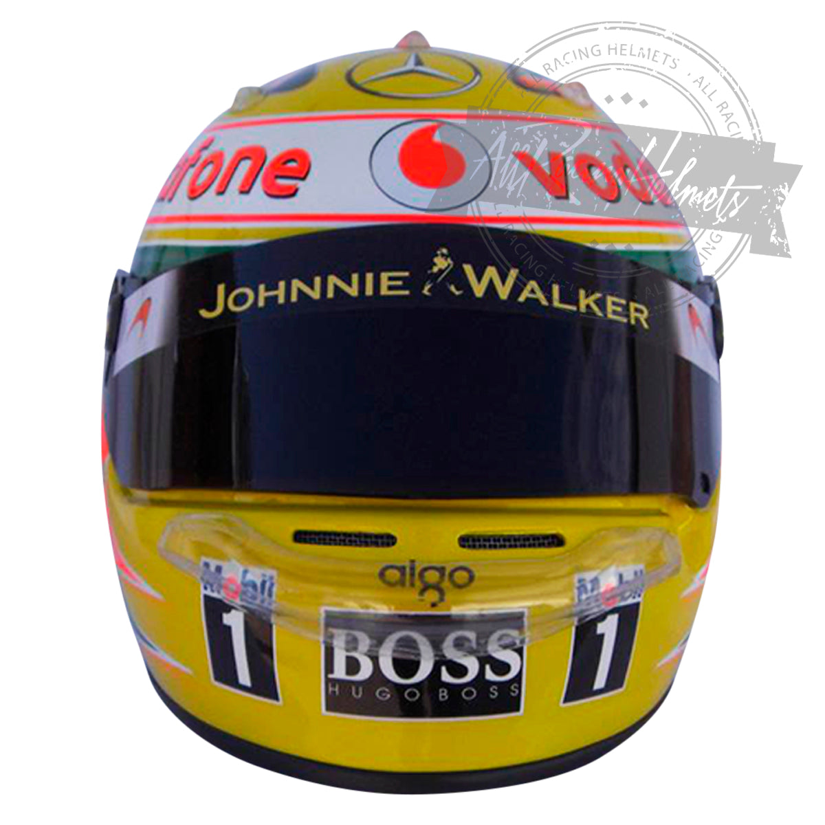 Casque réplique Lewis Hamilton 2010 Silverstone GP F1 échelle 1:1