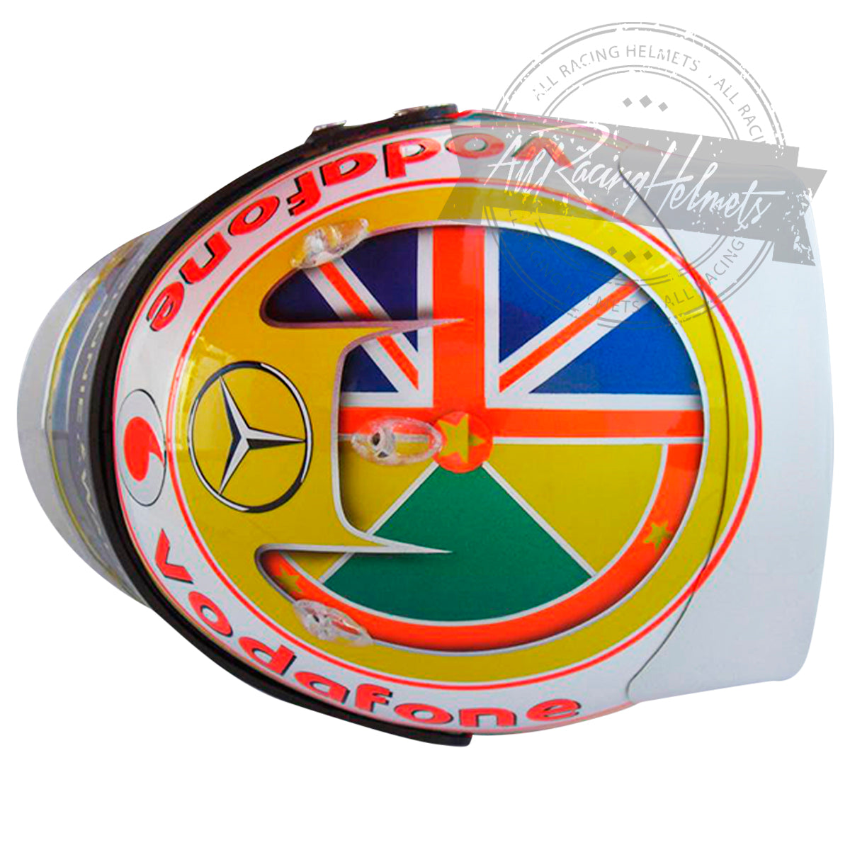 Casque réplique Lewis Hamilton 2010 Silverstone GP F1 échelle 1:1