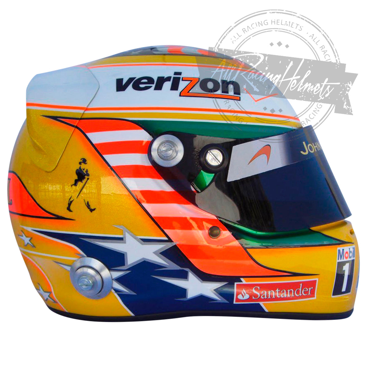Casque réplique Lewis Hamilton 2012 Austin GP F1 Échelle 1:1