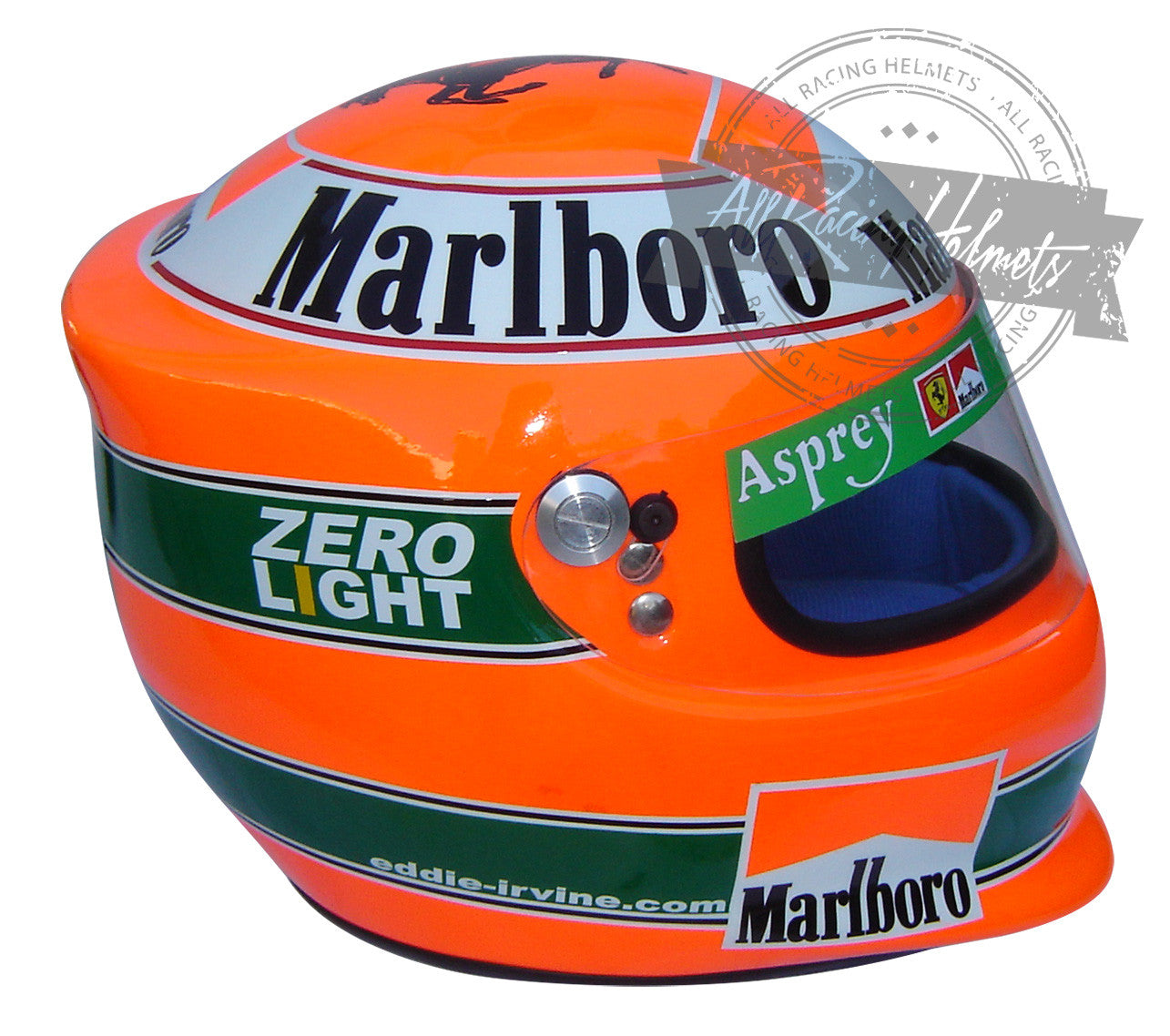 Casco réplica F1 Eddie Irvine 1998 Escala 1:1