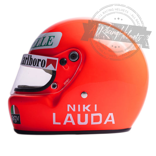 1975 motorcycle helmet EMERSON FITTIPALDI McLAREN M23 ERA ITALIAN GRAND PRIX MONZA REPLI Formula 1 Memorabilia Vintage Bell Bell Moto Visor