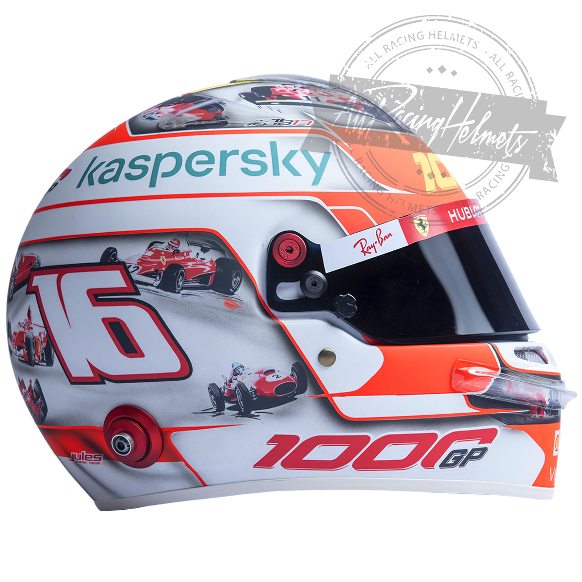 Casque réplique Charles Leclerc 2020 Mugello GP F1 Échelle 1:1