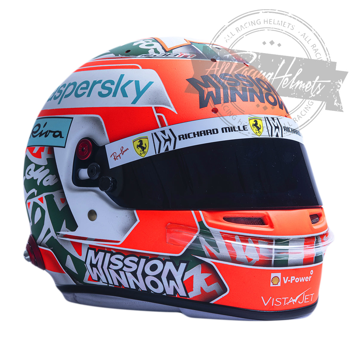 Casque F1 réplique Charles Leclerc 2021 GP Imola échelle 1:1