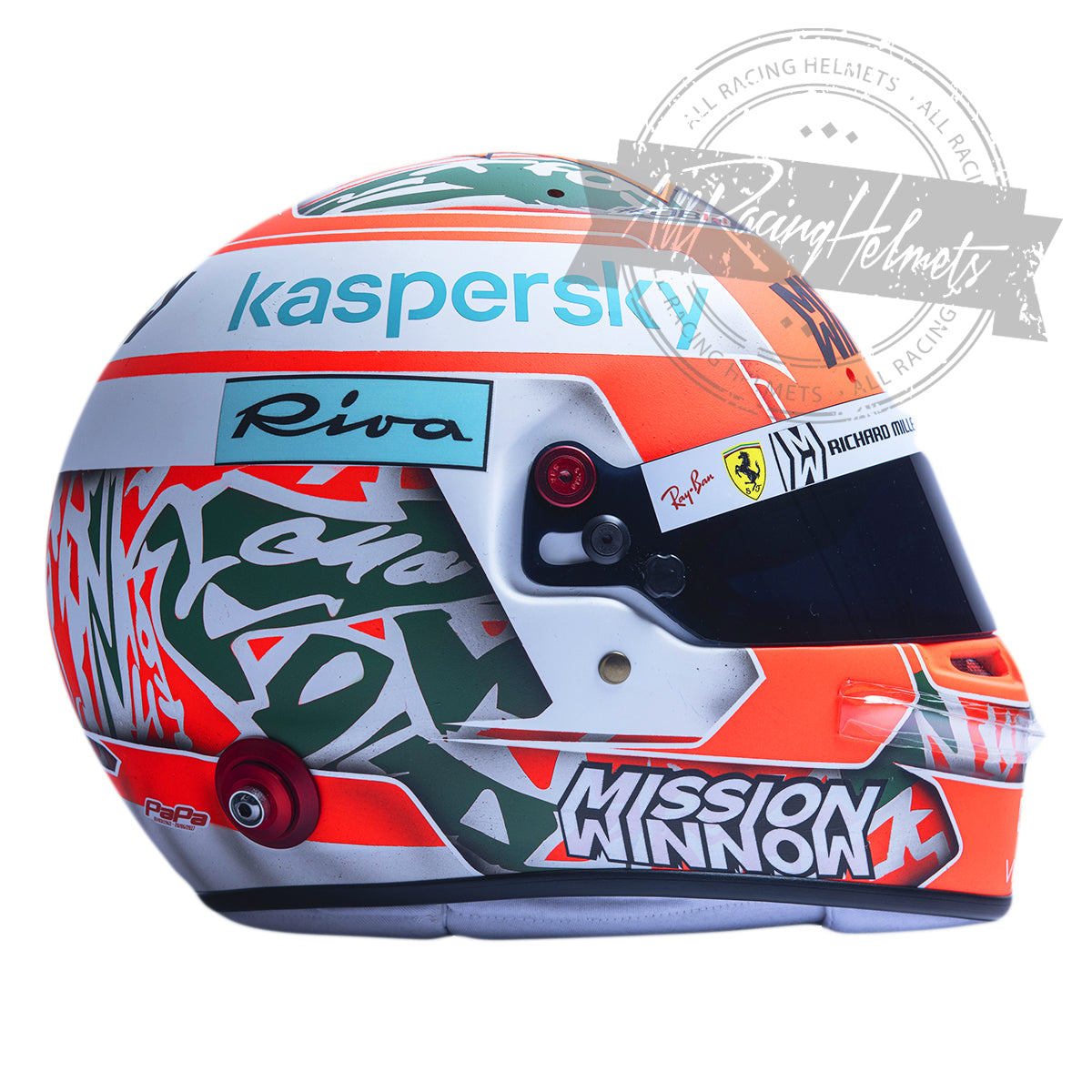 Casque F1 réplique Charles Leclerc 2021 GP Imola échelle 1:1