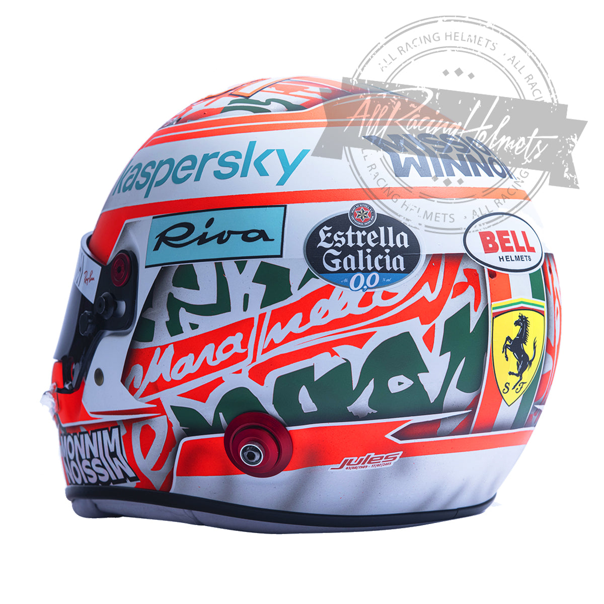 Casque F1 réplique Charles Leclerc 2021 GP Imola échelle 1:1