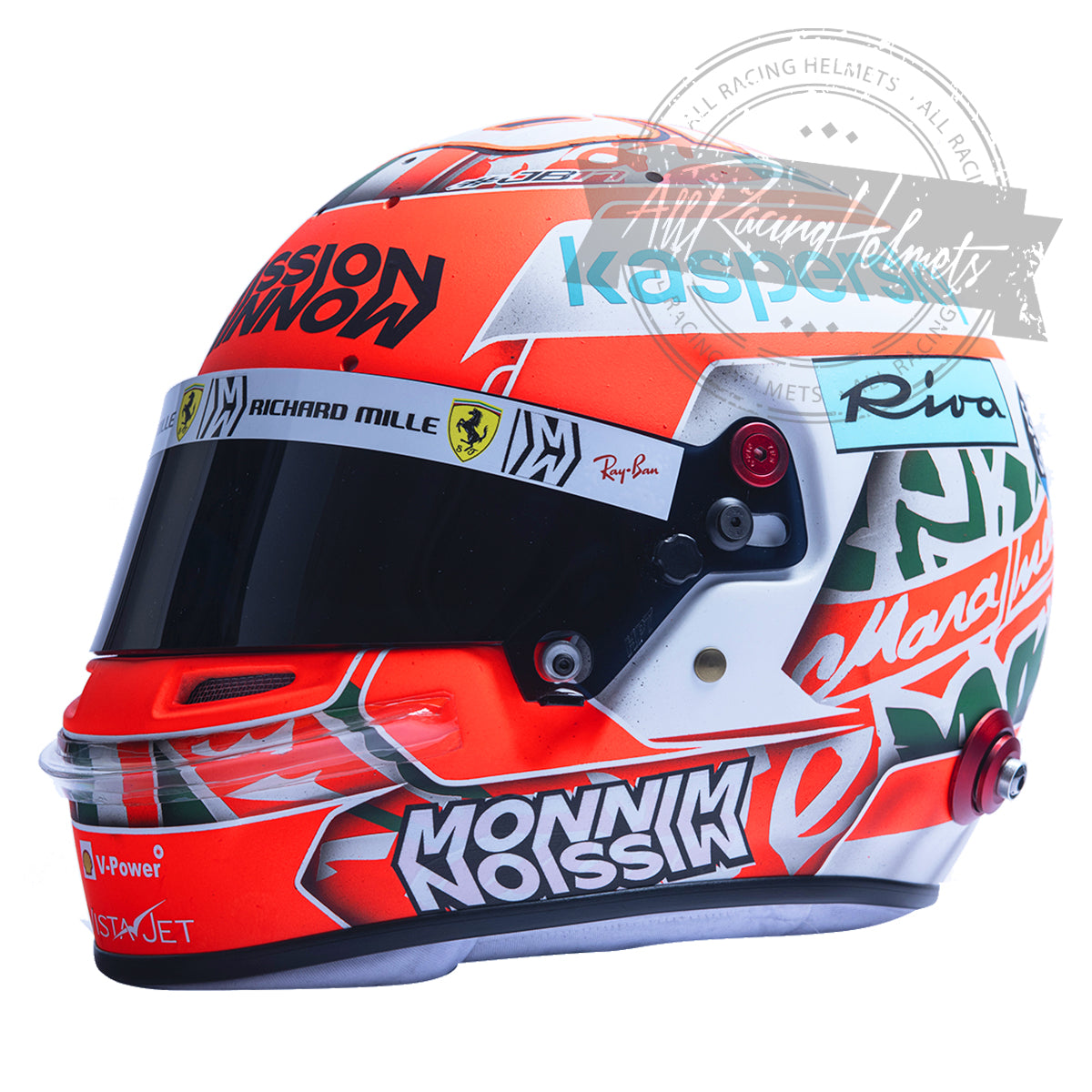 Casque F1 réplique Charles Leclerc 2021 GP Imola échelle 1:1
