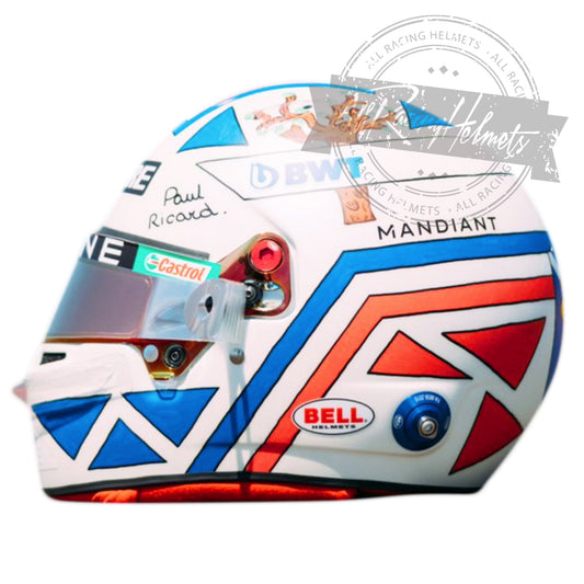 Casque Réplique Esteban Ocon 2022 GP France F1 Échelle 1:1