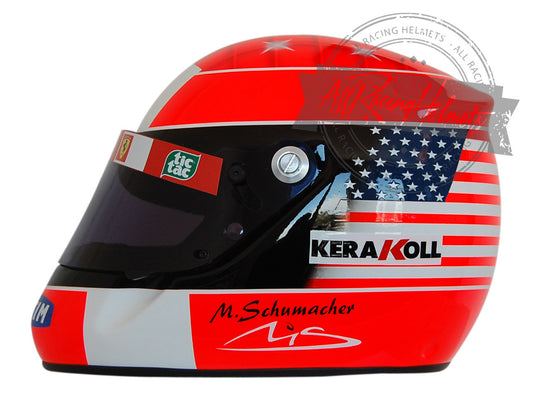 Casque réplique Michael Schumacher 2001 Indianapolis Échelle 1:1