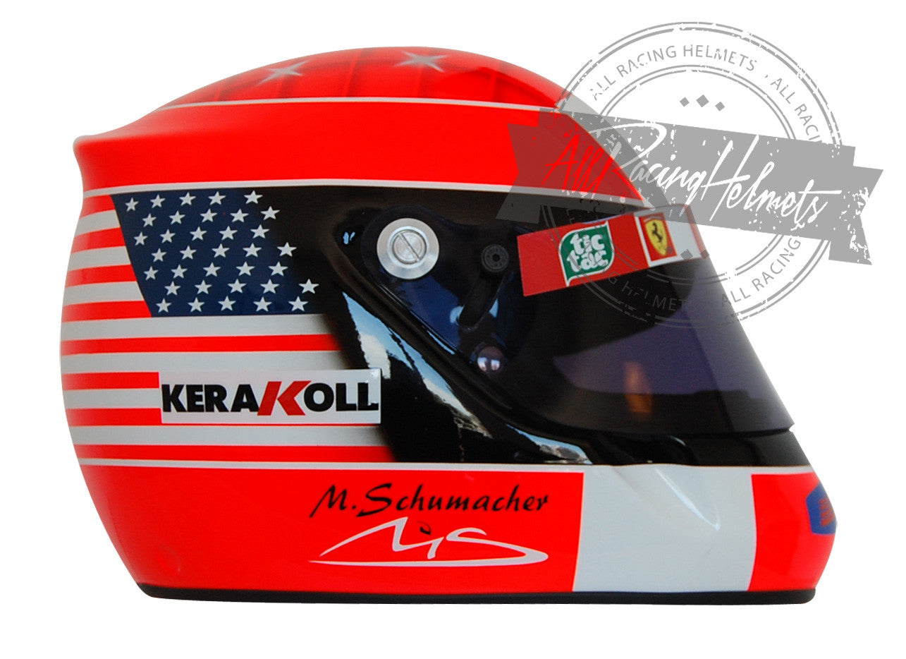 Casque F1 Réplique Michael Schumacher 2001 GP d'Indianapolis Échelle 1:1