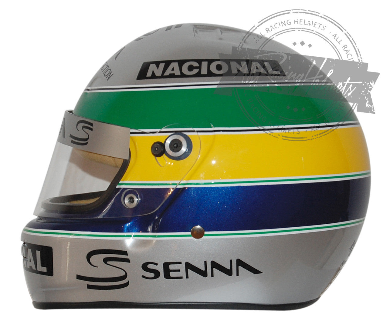 Ayrton "10 years Platinum Edition" Replica Helmet Scale 1:1 – Helmets