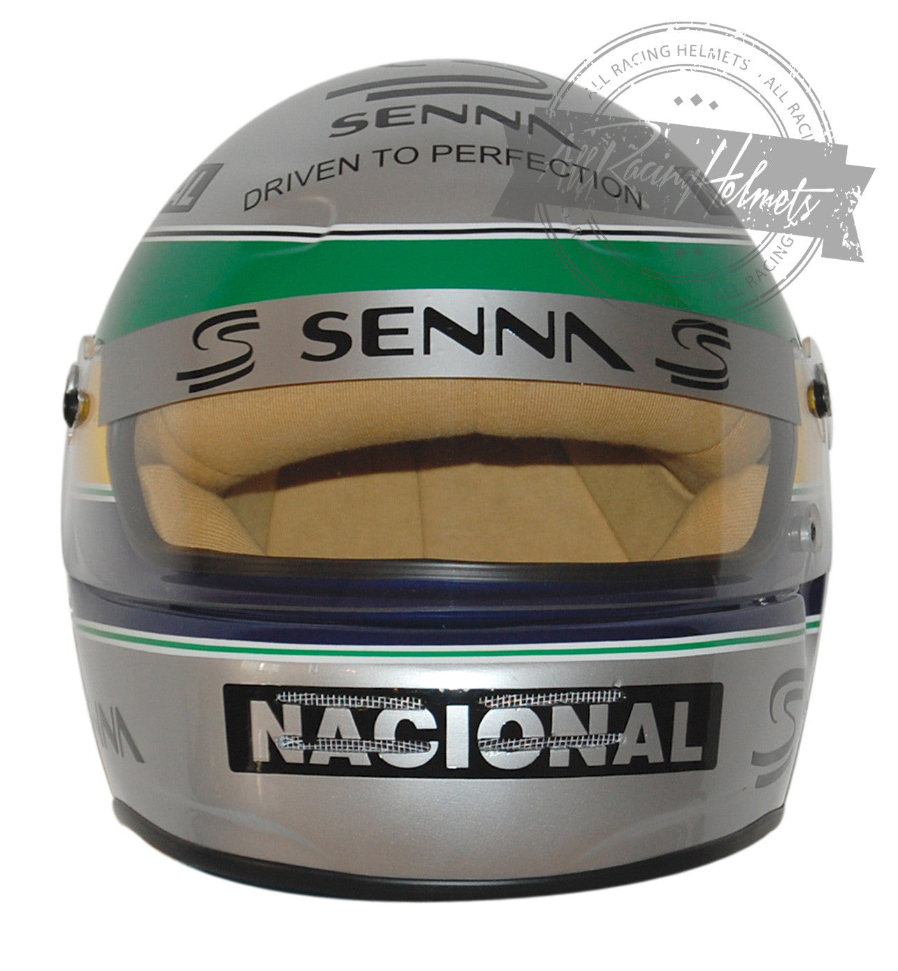 Réplica de casco Ayrton Senna "10 years Platinum Edition" Escala 1:1