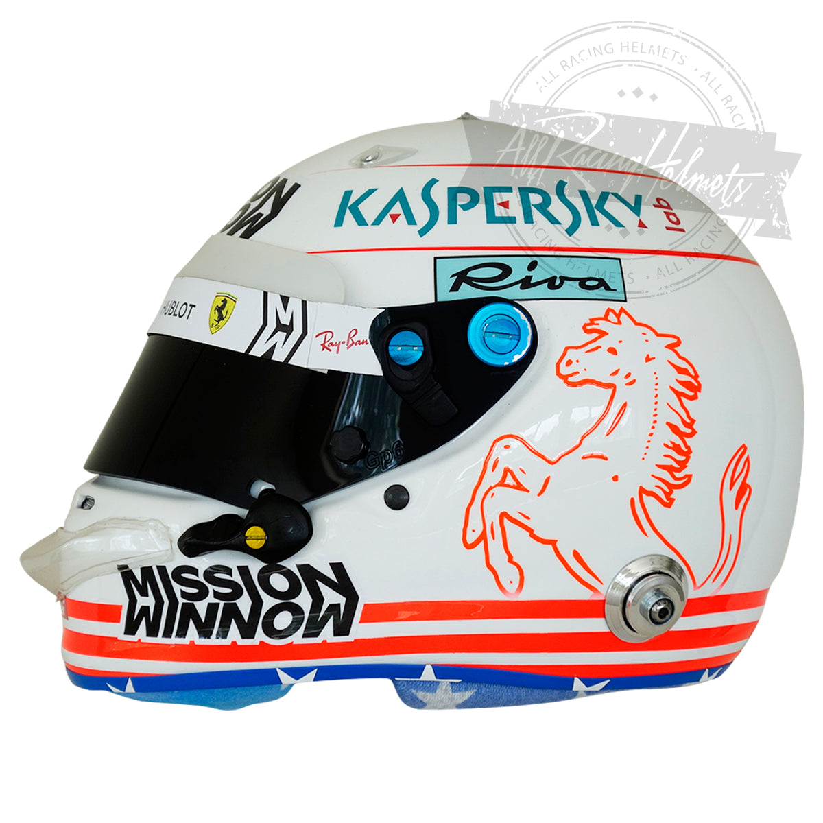 Casque réplique Sebastian Vettel 2018 GP des USA F1 Échelle 1:1