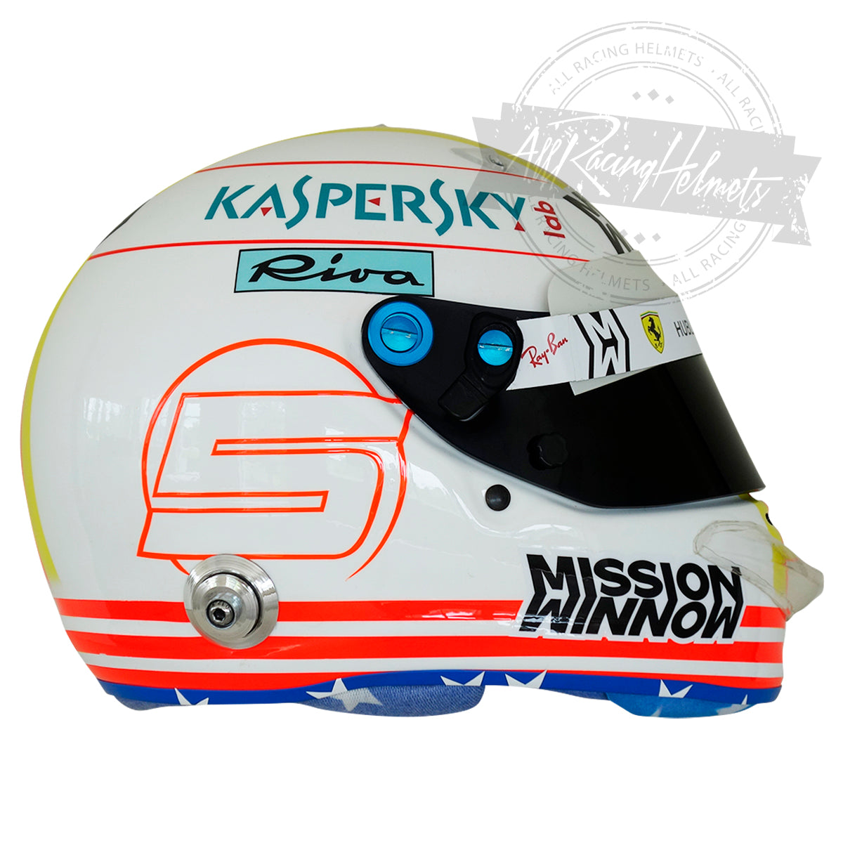 Casque réplique Sebastian Vettel 2018 GP des USA F1 Échelle 1:1